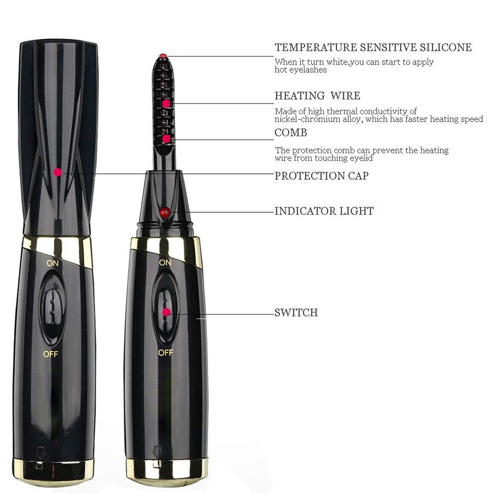 Sähköinen lämmitetty ripsien taivutin sähköinen permanentti taivutin rauta silmäripset applikaattori silmäripsien taivutin clip työkalu