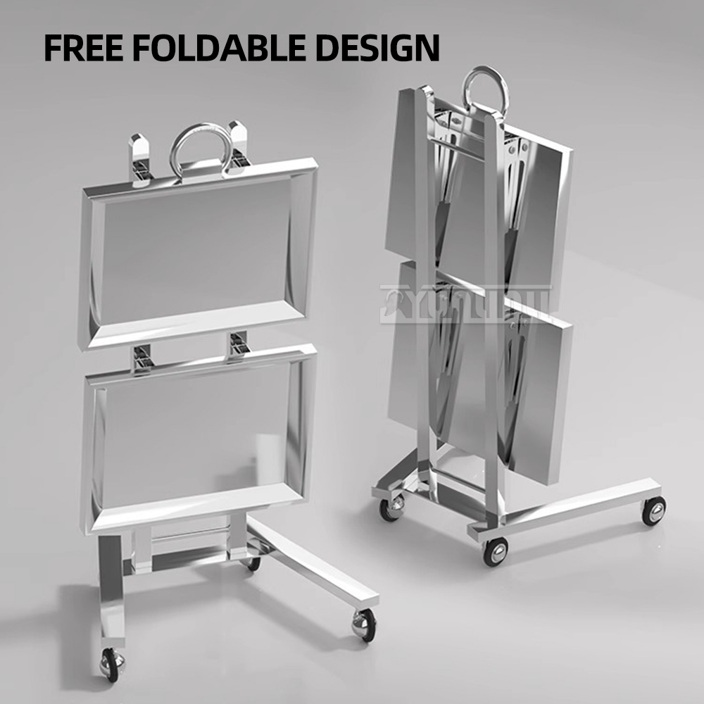 Ss304 Schoonheidssalon Mobiele Kar Opvouwbare Haarwagen Met Wielen Salon Opslag Multifunctionele Trolley Kar Voor Keuken Badkamer Spa