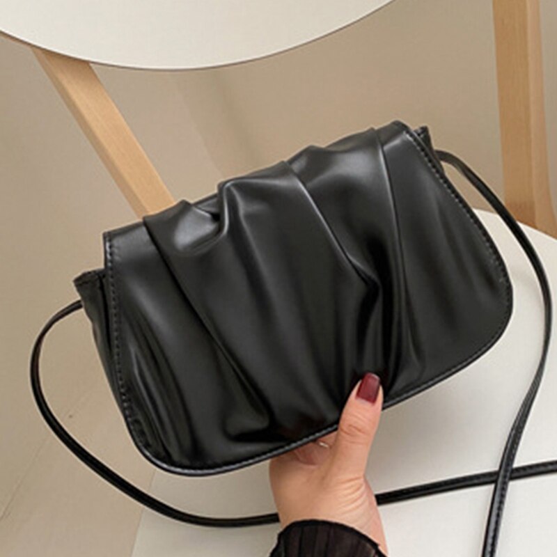 Dames zachte leren schoudertas meisjes kleine vierkante crossbody tas dames dumpling tas