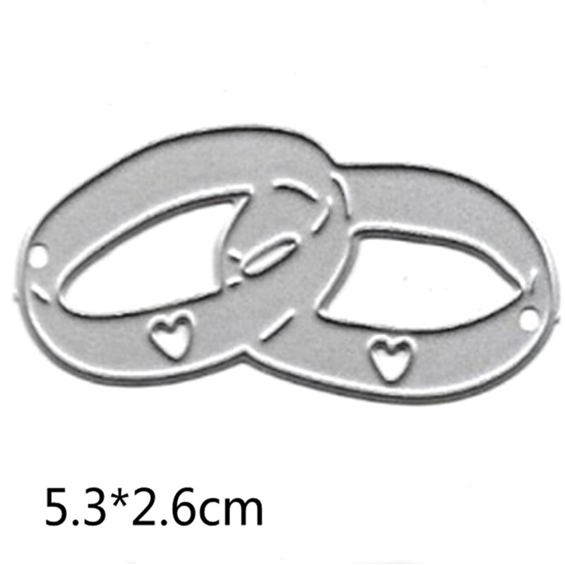 DIY Wedding Rings Metal Cutting Dies Scrapbooking Stamps Craft Embossing Die Cut Making Stencil Template