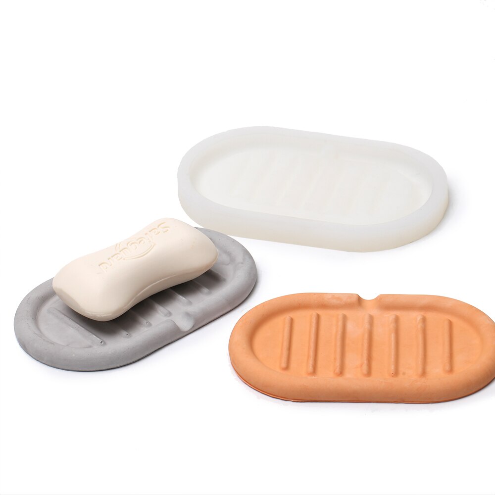 Nicole Zeepbakje Silicone Mold Handgemaakte Beton Zeephouder Maken Vorm Diy Cement Badkamer Benodigdheden Tool