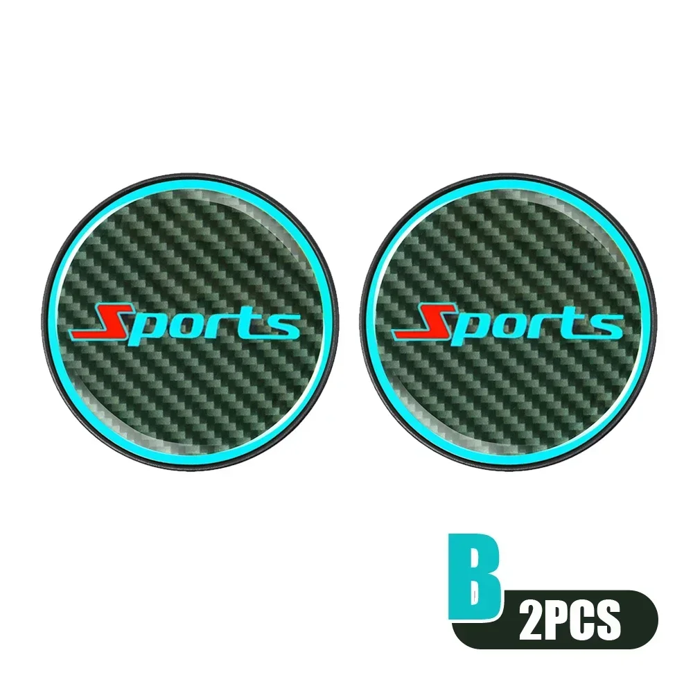 Porte-gobelet de voiture en polymère noctilucent, dessous de verre décoratif, rangement d'accoudoir de voiture, accessoires d'intérieur de voiture Shoous, 2 pièces: WHITE