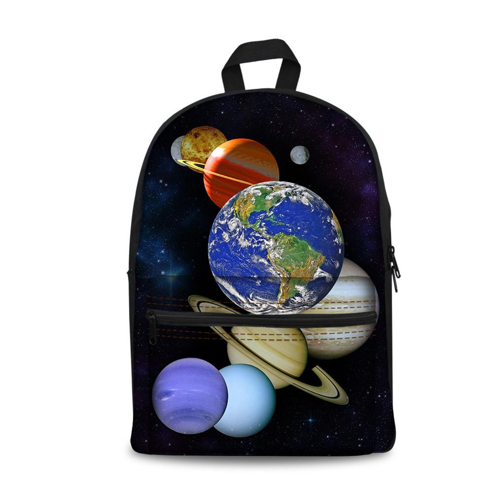 Forudesigns univers / space star 3d print lærred herretasker børn drenge galakse skole rygsæk mochila studerende skoletasker taske: Cc3194j