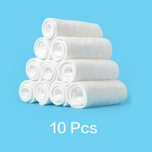 10 stuks babyluiers, herbruikbare babyluiers, inlegluiers, 100%  wasbare babyverzorgingsproducten van katoen, zachte witte katoenen inleg: Default Title