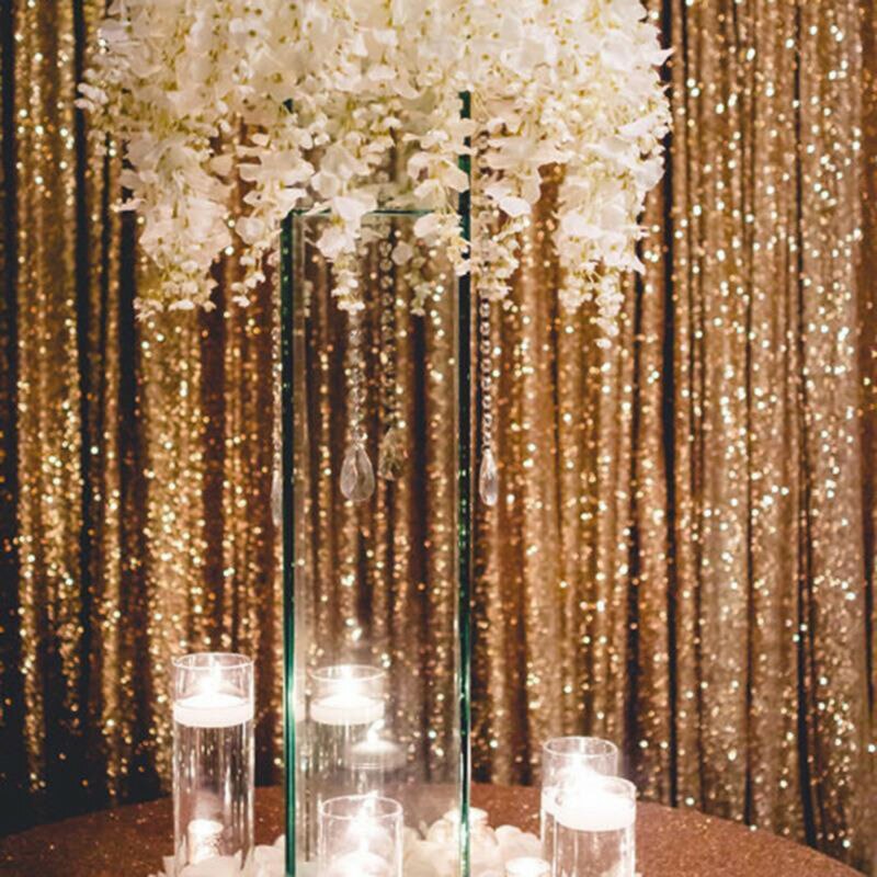 Lentejuelas telón de fondo cortinas brillo oro Tinsel Fringe Foil cortina cumpleaños boda decoración adultos decoración de aniversario