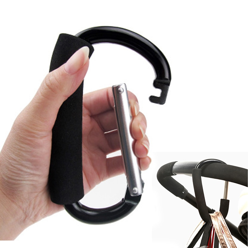 1pcs Baby Stroller Hooks Black Silver Aluminium Shopping Bag Pram Hooks Baby Stroller Accessories Hook
