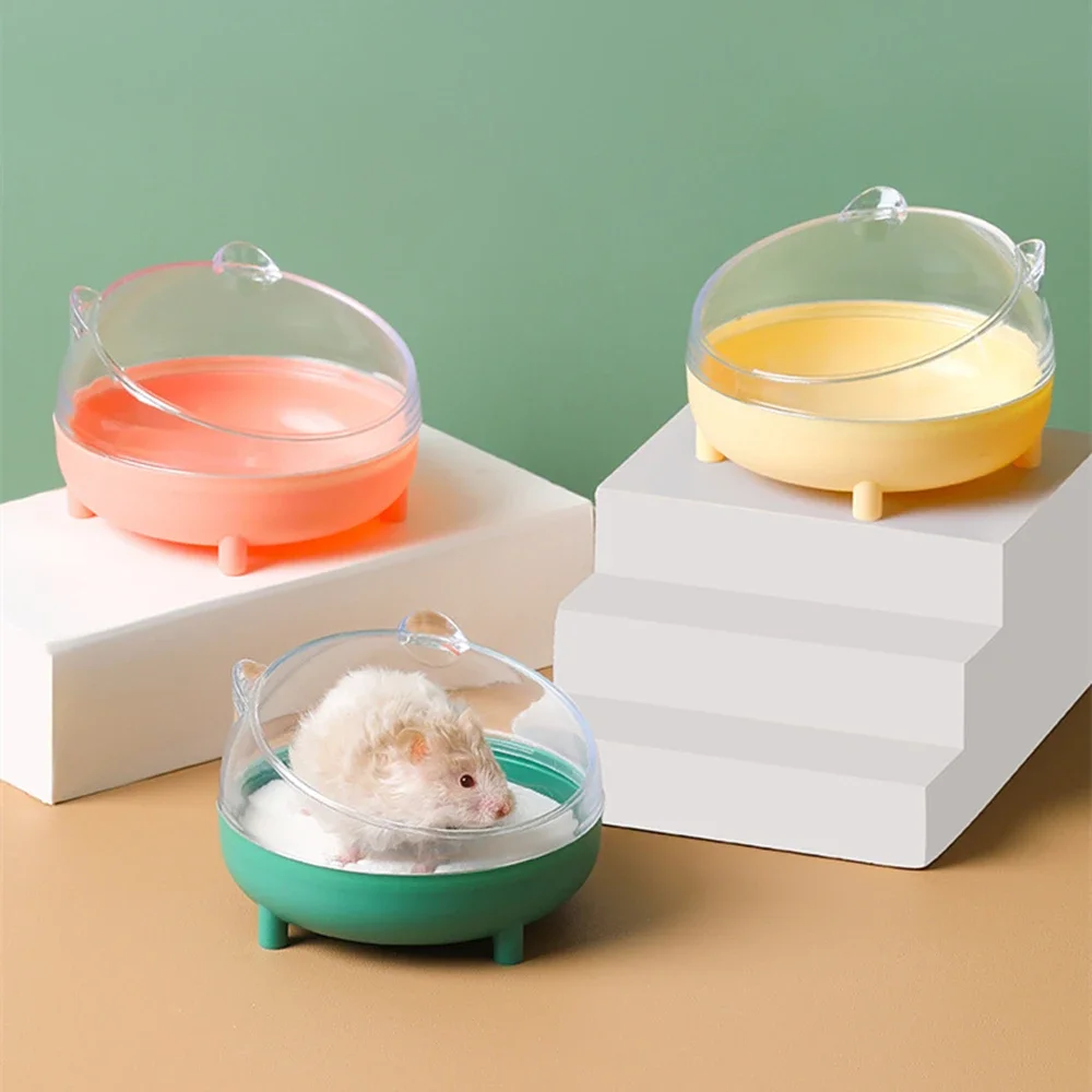 Caja de arena para hámster para mascotas, baño, casa para mascotas, contenedor de baño de arena transparente, lavabo de arena, oso dorado, ardilla, baño para mascotas pequeñas