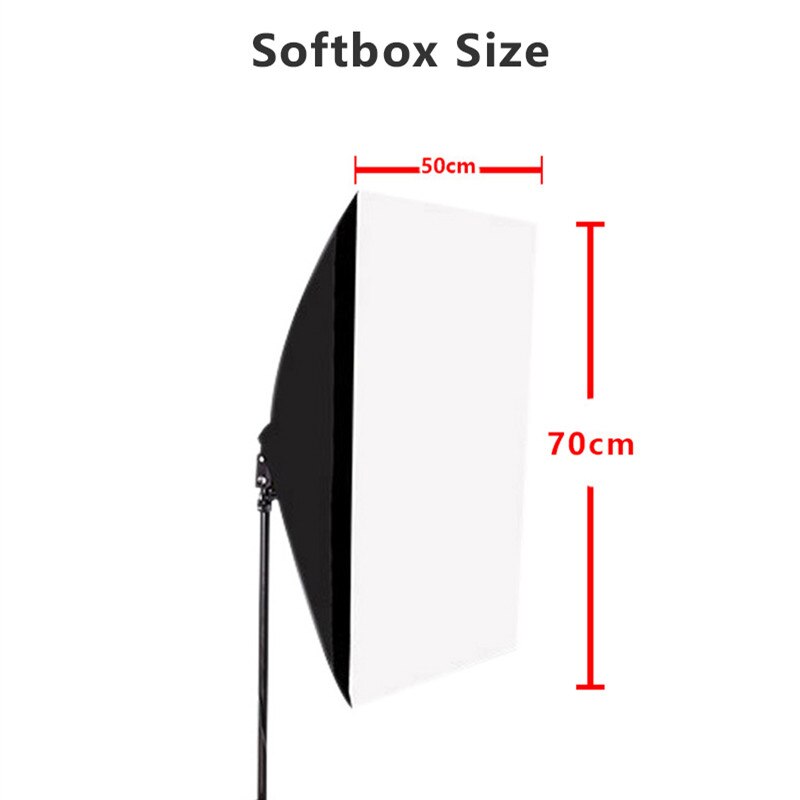 Fotografering softbox belysningssatser 50 x 70cm kontinuerligt ljus system mjuk låda för skönhet levande fotostudio utrustning