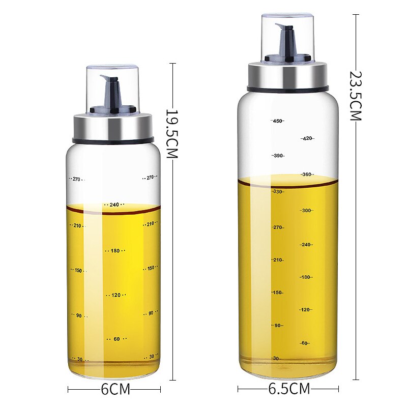 300/600ml glas cruet olie flasker dispenser sovs både lækagesikre olie eddike flaske sauce beholder gryde køkkenværktøj