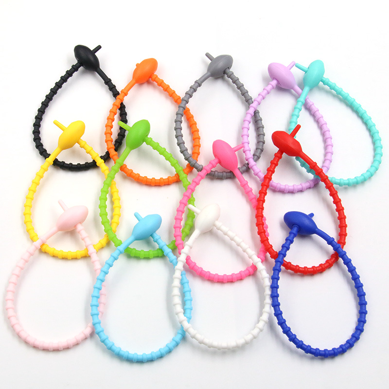 10 Teile/los 13 Farbe Silikon Wiederverwendbare Tasche Krawatten Twist Draht Befestigen Kabel Postleitzahl Krawatte Headset Daten Linie Universal- Magie