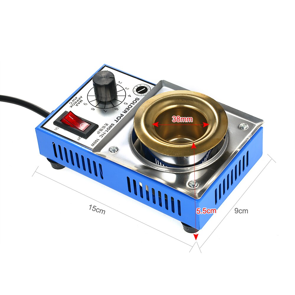 SWDT-41C 100W/150W/250W/300W Mini Lead Free Soldering Pot Titanium Coating Stainless Steel Solder Pot Compact Temperature