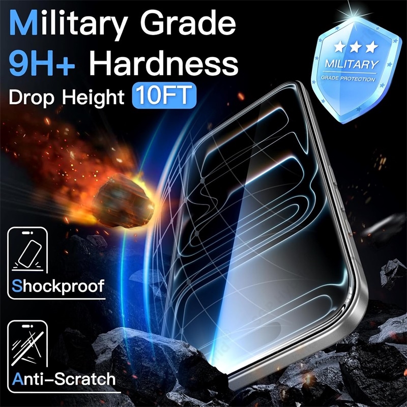 5-1 Stück 9H gehärtetes Glas für Apfel iPhone 17 Profi Max 17Profi iPhone 17 Profi Max i Telefon Luft Displayschutzfolie explosionsgeschützte HD-Folie