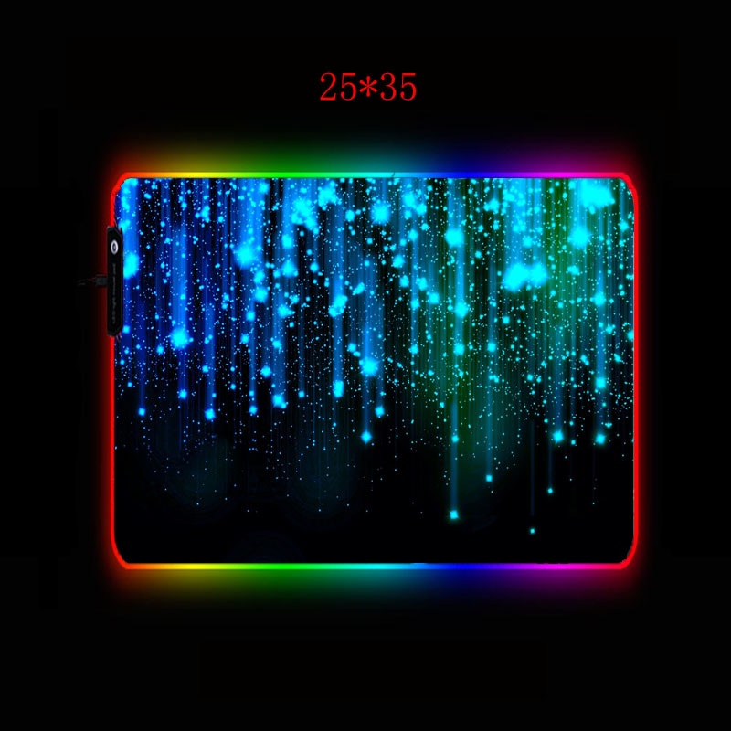 Mrgbest blå linjer led lys musemåtte rgb tastatur cover bordmåtte farverig overflade musemåtte vandtæt computer i flere størrelser