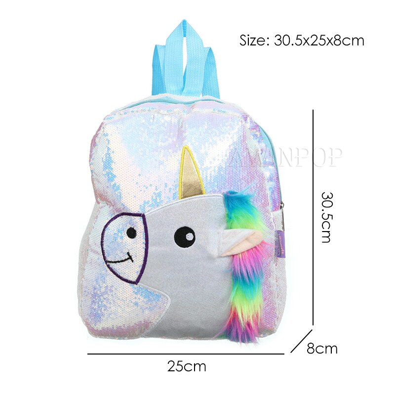 Mermaid Sequin Backpack for Girls Children Large 3D Cartoon Unicorn School Bag Teenager Hologram Heart Love Backpack: 7