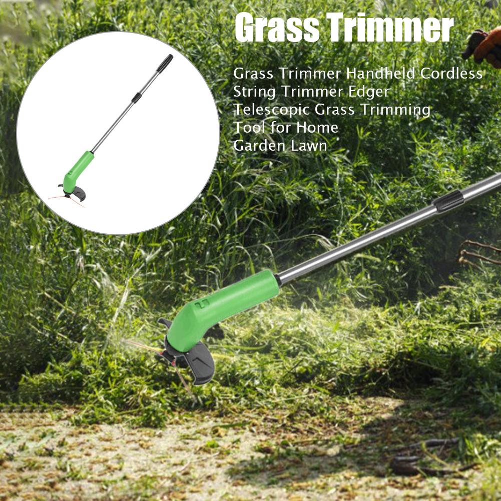 Grass Trimmer Handheld Cordless String Trimmer Edger Telescopic Grass Trimming Tool for Home Garden Lawn