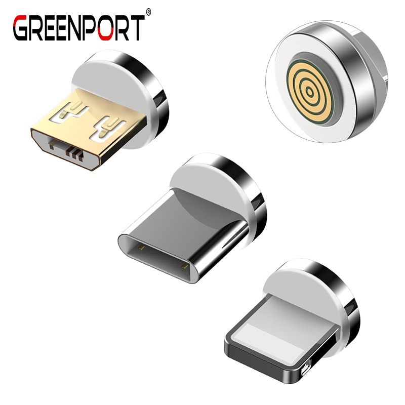 GREENPORT 12th magnetico tappo per iphone Tipo C micro usb Del Telefono mobile Cavo di Ricarica per xiaomi redmi mobile Caricatore Del Telefono Spina