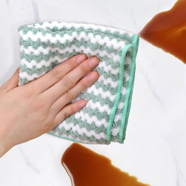 3pc super absorvente microfibra cozinha prato pano de alta eficiência utensílios de mesa de limpeza do agregado familiar toalha cozinha ferramenta gadgets cocina: Green / 30x40cm