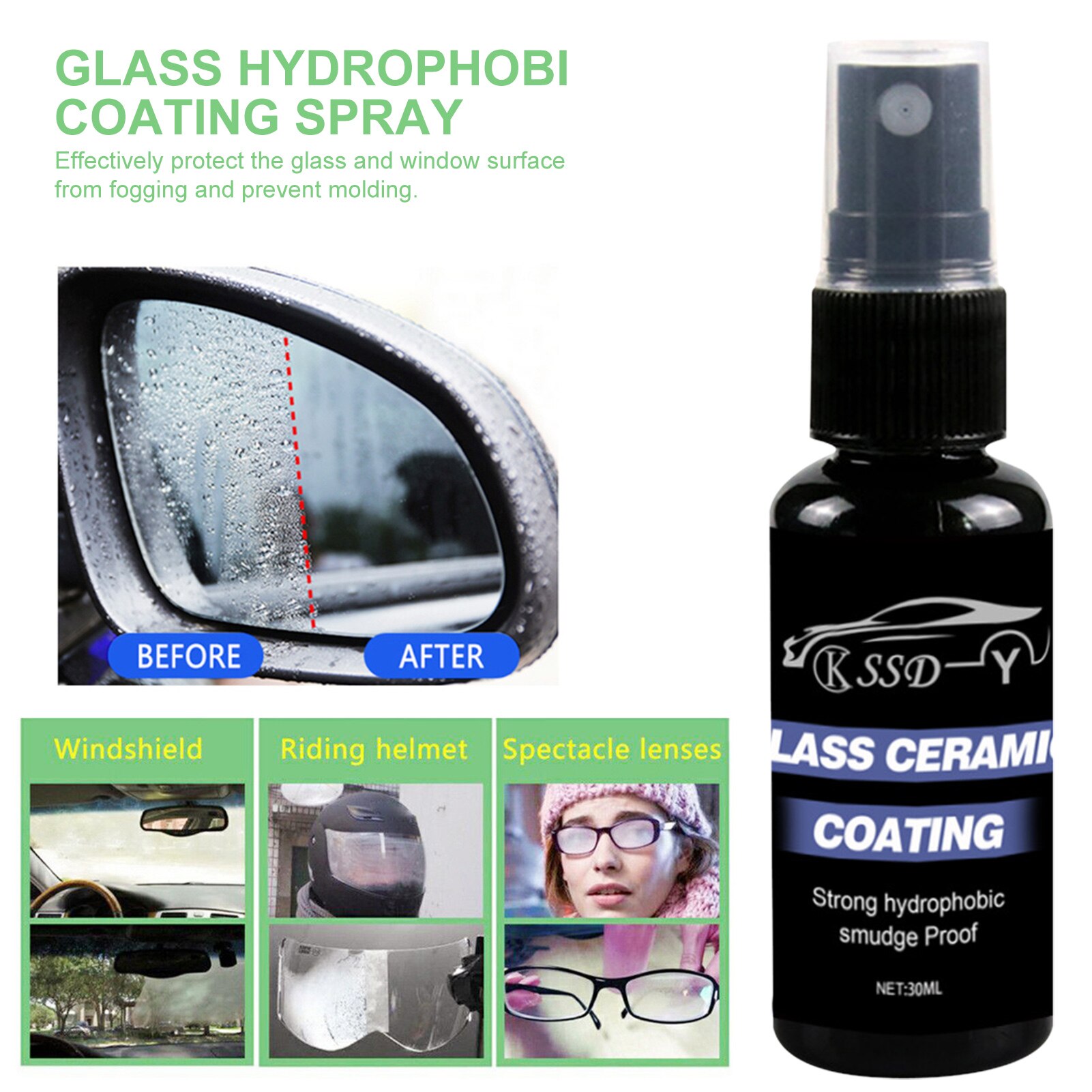 30/50ml Car Windows Glass Hydrophobic Coating Spray Agent Glass Car Windshield Windscreen Water Water Flooding Rainproof Agent
