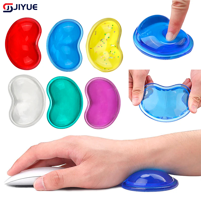 Crystal Wrist Guard Wavy Comfort Gel Computer Mouse Hand Wrist Rests Support Cushion Pad Silicone Heart-shaped Wrist Pad
