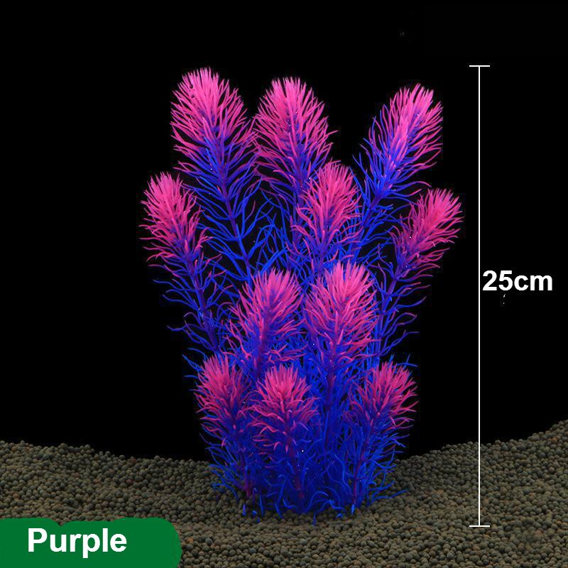 Kunstmatige aquariumplant decoratie aquarium landschapsarchitectuur watergras ornamenten lotusbloem aquatische decoratie aquarium achtergrond: 195- paars