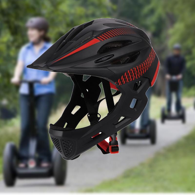 Riding Detachable Bicycle Helmet Unisex Chin Safe Full Face Cycling Protective Balance Bike With Rear Light Children Outdoor