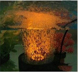 12led Aquarium Aquarium Ronde Nachtzicht licht-up luchtgordijn Bubble Stone uitstromer disk dompelpompen vijver Hydrocultuur Zuurstof: YELLOW