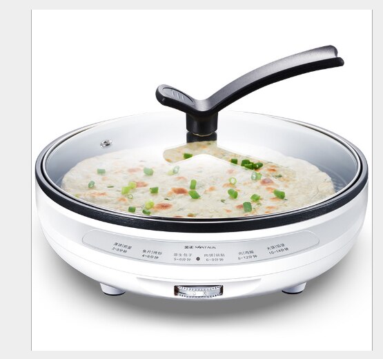 Electric Cake maker double side heating electric bake pan non-suspended automatic pancake biscuit making machine: White