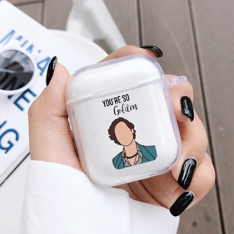 Harry Styles-złote, miękkie, przezroczyste etui na słuchawki do Airpods 1 2 One Direction bezprzewodowa osłona na słuchawki Bluetooth Coque: 7