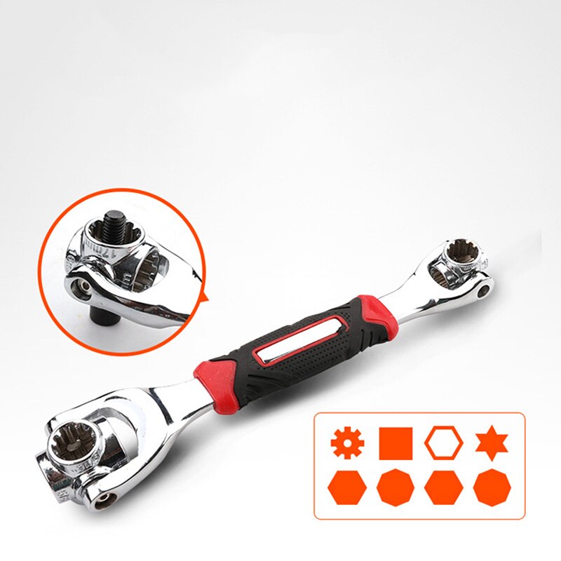360 Rotatie Dubbele Steeksleutel Set 52 In 1 Multitool Hond Bone Sleutel Voor Auto Reparatie Tools 250Mm Universele socket Wrenchs