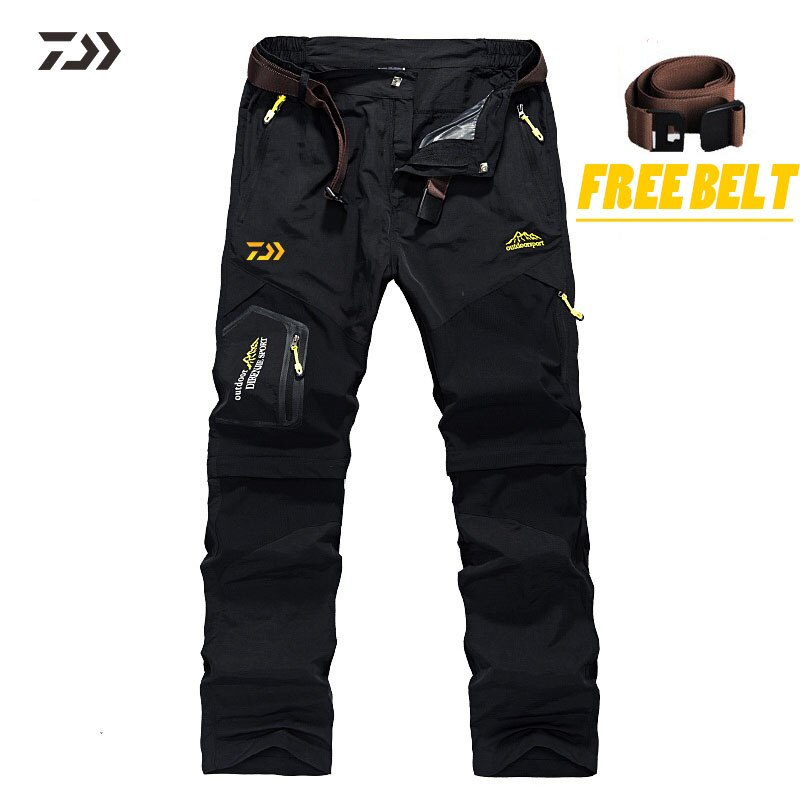 Daiwa Vissen Kleding Herfst Dunne Sneldrogend Joggingbroek Voor Vissen Effen Verwijderbare Outdoor Ademend Sport Vissen Kleren: Black / l