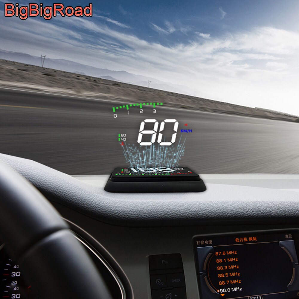 BigBigRoad Auto Car Hud Display Windshield Projector Overspeed Warning For Kia Sorento Cadenza K5 K9 Trailster Forte K900 Optima