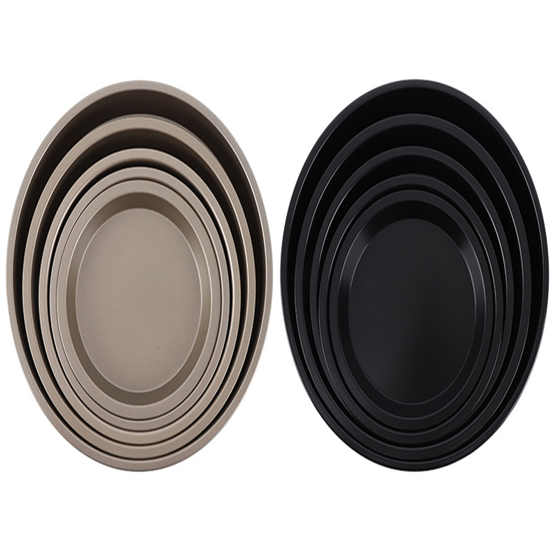 Plato circular de acero al carbono para pizza, bandeja antiadherente para hornear, molde para pasteles para el hogar, 6, 8, 9 y 10 pulgadas
