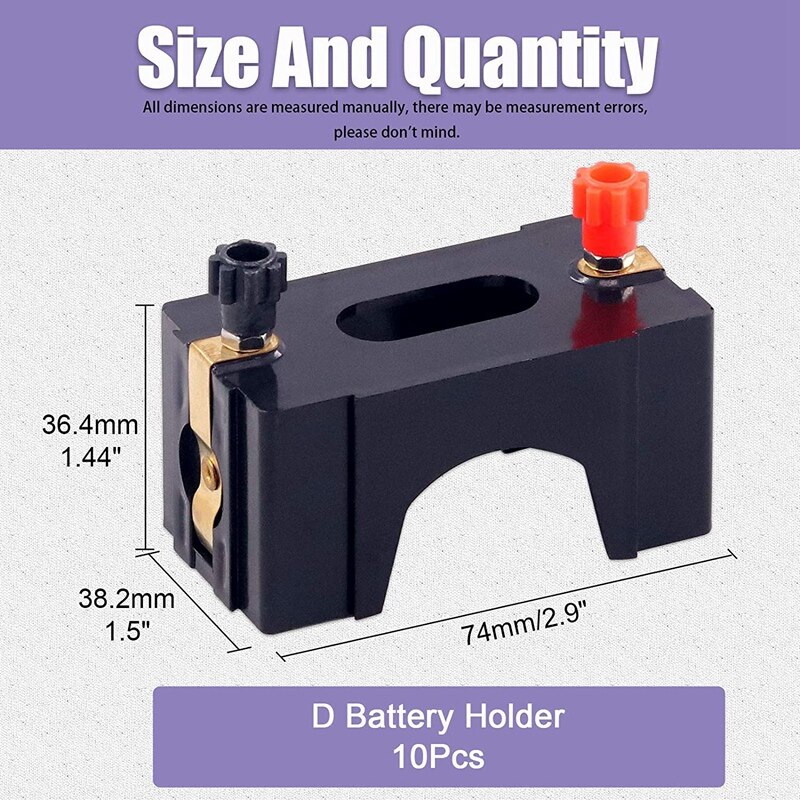 10Pcs Series or Parallel D Battery Holder Kit, Perfect for Physics Laboratory, School Electronic Experimenting, Great