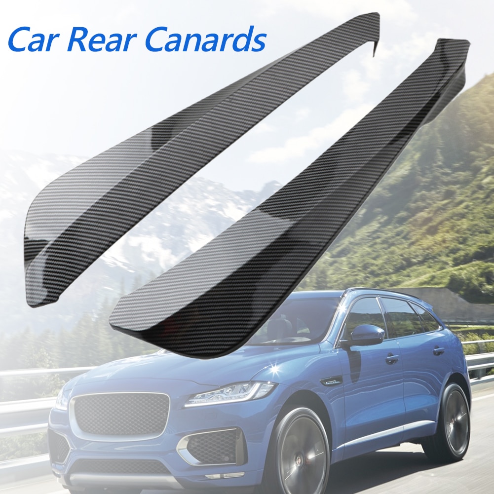 ABS Plastic Car Rear Bumper Canards Carbon Fiber Look Body Kit Universal Easily Installation Personal Car Elements