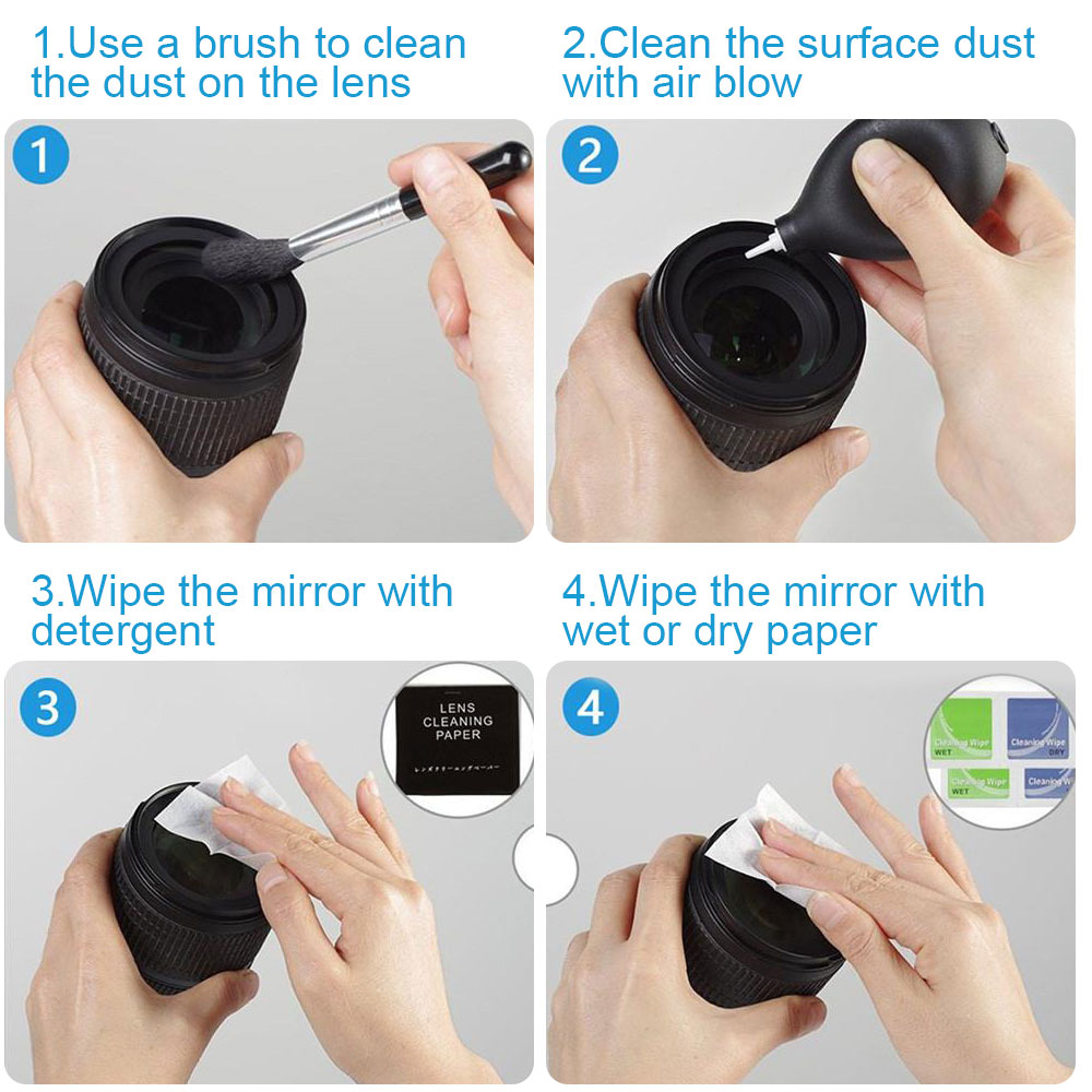 Kit de nettoyage d'appareil Photo, brosse de nettoyage de photos, ventilateur , Non toxique, pratique, outils de nettoyage d'appareil Photo numérique