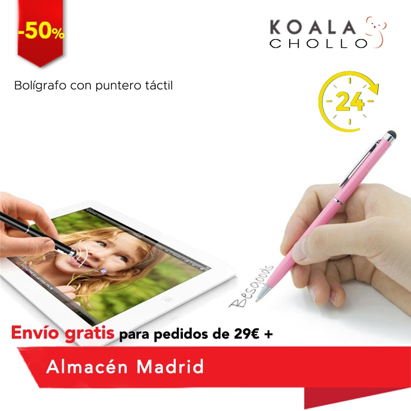Lapiz Tactil para Tablet Movil Con Boligrafo Lapiz para iPad Stylus Pen para iPad Doble Funcion Accesorio para Tablets Moviles Material de Oficina Envio Plaza