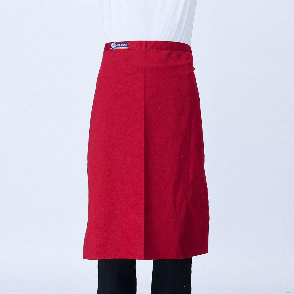 Unisex Coffee Shop Restaurant Food Service Catering Hotel Waiter Waitress Workwear Uniform Chef Kitchen Cooking Solid Half Apron: Red