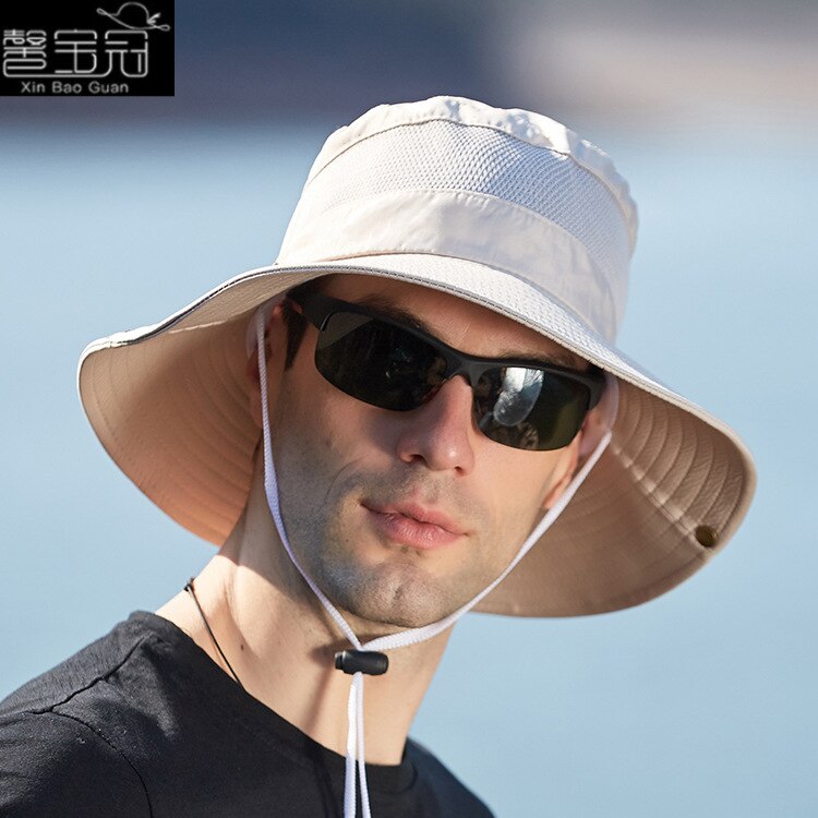 Men's Panama Hat Outdoor UV-proof Breathable Bucket Hat Wide Brim Hat Summer Hiking Anti-UV Sun Hat Fisherman Hat Cowboy Cap