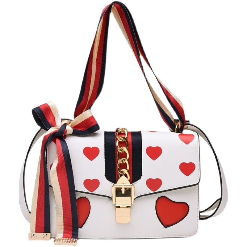 Tamanho, moda, beleza, corações, bolsas, primavera 2021, nova pequena corrente, grande cinto, bolsa de ombro slung.