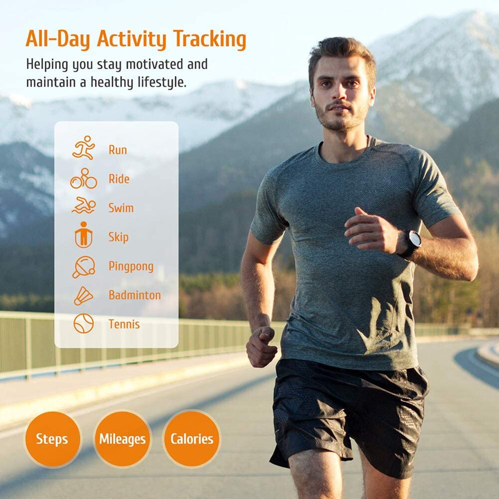 VODOOL Smartwatch - 1.28" Touchscreen - Fitness Tracker - Heart Rate & Sleep Monitor - Alloy Case