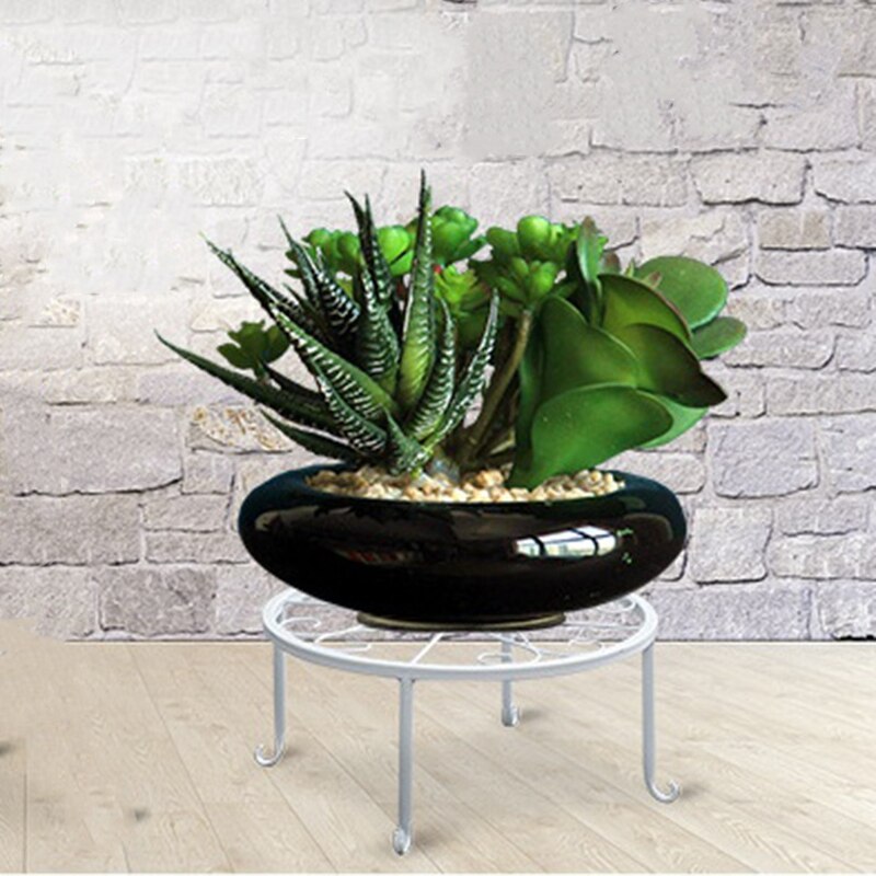 Żelazna roślina doniczkowa, biała, 2 sztuki, odporna na rdzę okrągła ciężka donica ogrodowa