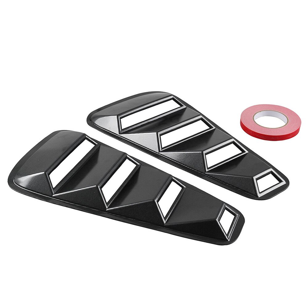 Para 05-14 Ford Mustang 1/4 cuarto lado posterior persianas Scoop Cover Vent GT brillo negro ventana trasera cubierta de persianas