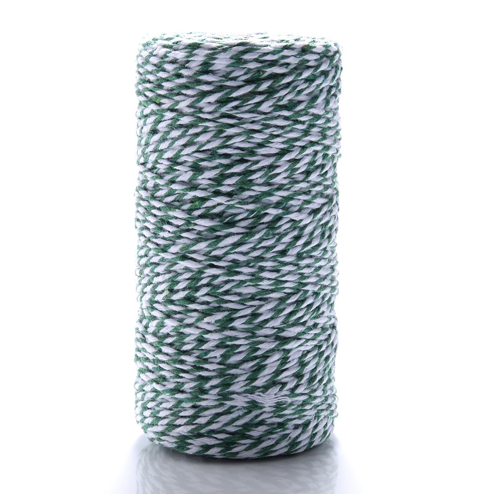 10 Meter/partij 1.5Mm Dubbele Kleur Natuurlijke Katoenen Draad Jute Hessische Hennep Touw Voor Cadeau Verpakking Partij Bruiloft Benodigdheden Decor: dark green