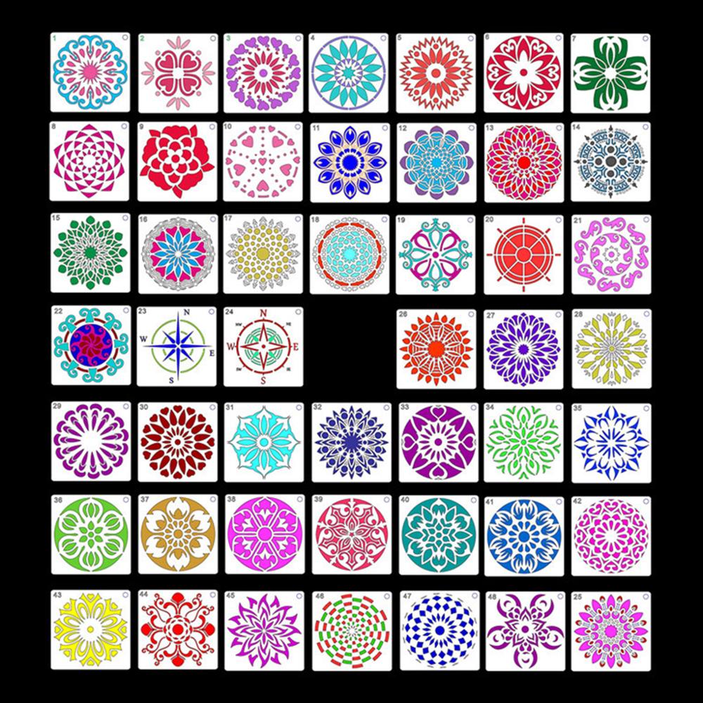 48 Stuks Mandala Stencils Mandala Schilderen Templates Voor Diy Schilderen Art Projecten Hout Glas Stof Metalen Wanden