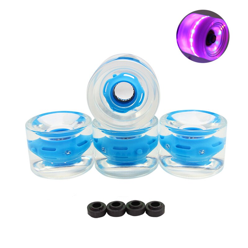 EIN einstellen von 4 Profi Longboard Räder 70mm 78A LED 3 farbe Skateboard Räder mit ABEC 11 Lagerbier und Abstandshalter Beleuchtung
