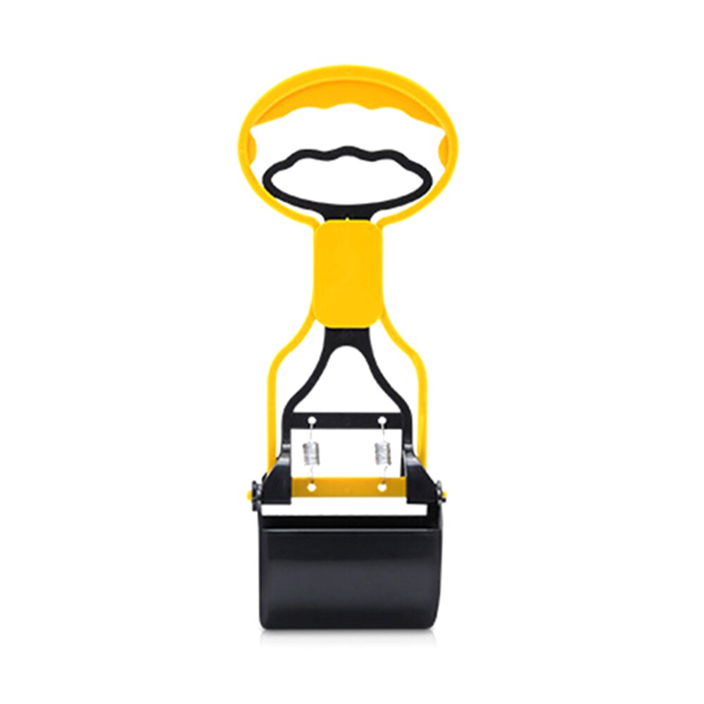 Recogedor de excrementos de perro con mango largo, pala para recoger residuos de mascotas, Herramientas de limpieza al aire libre: YELLOW / S - 28cm