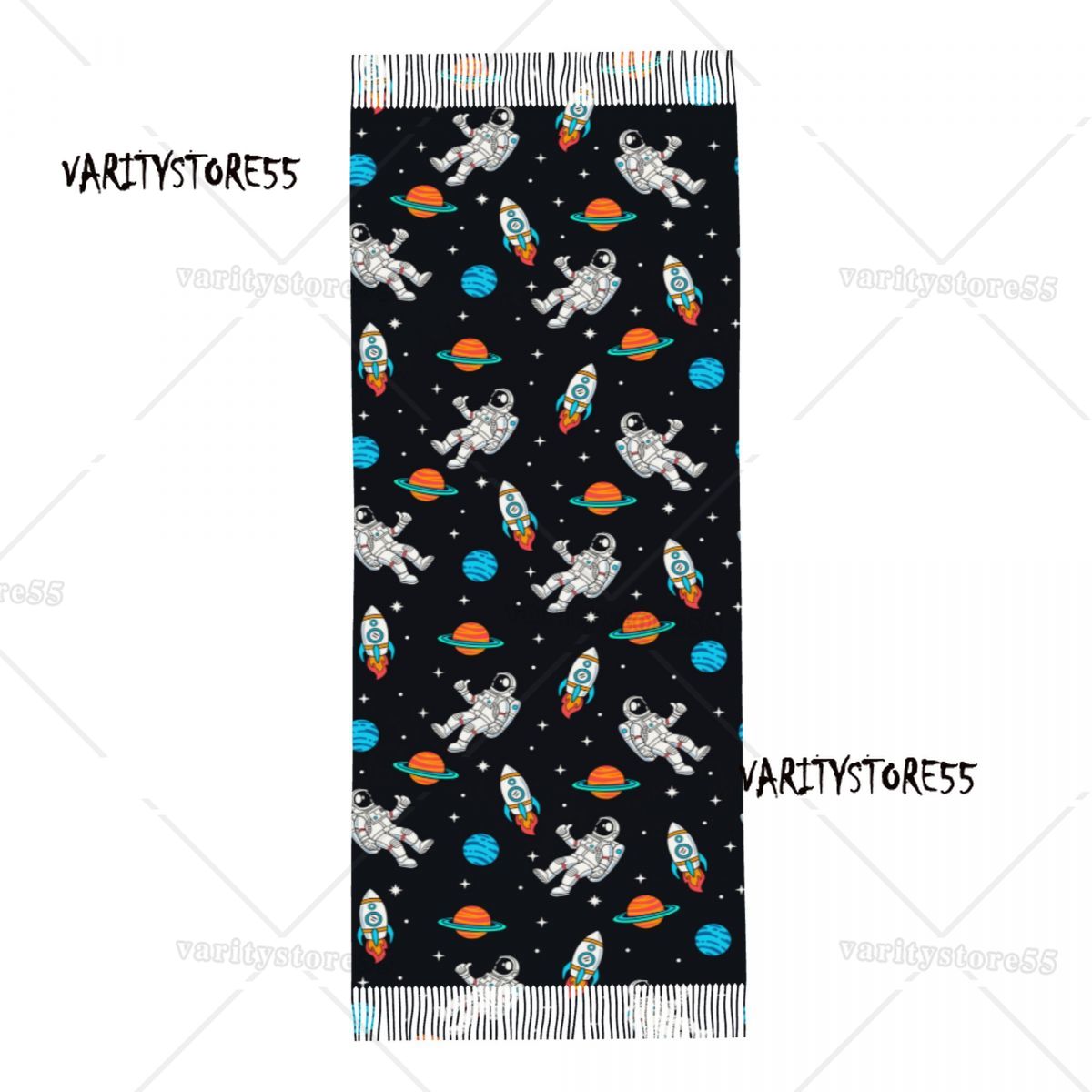 Brugerdefineret galakse stjernehimmel rum astronaut kvasttørklæde kvinder blødt sjal wrap dame vintertørklæder