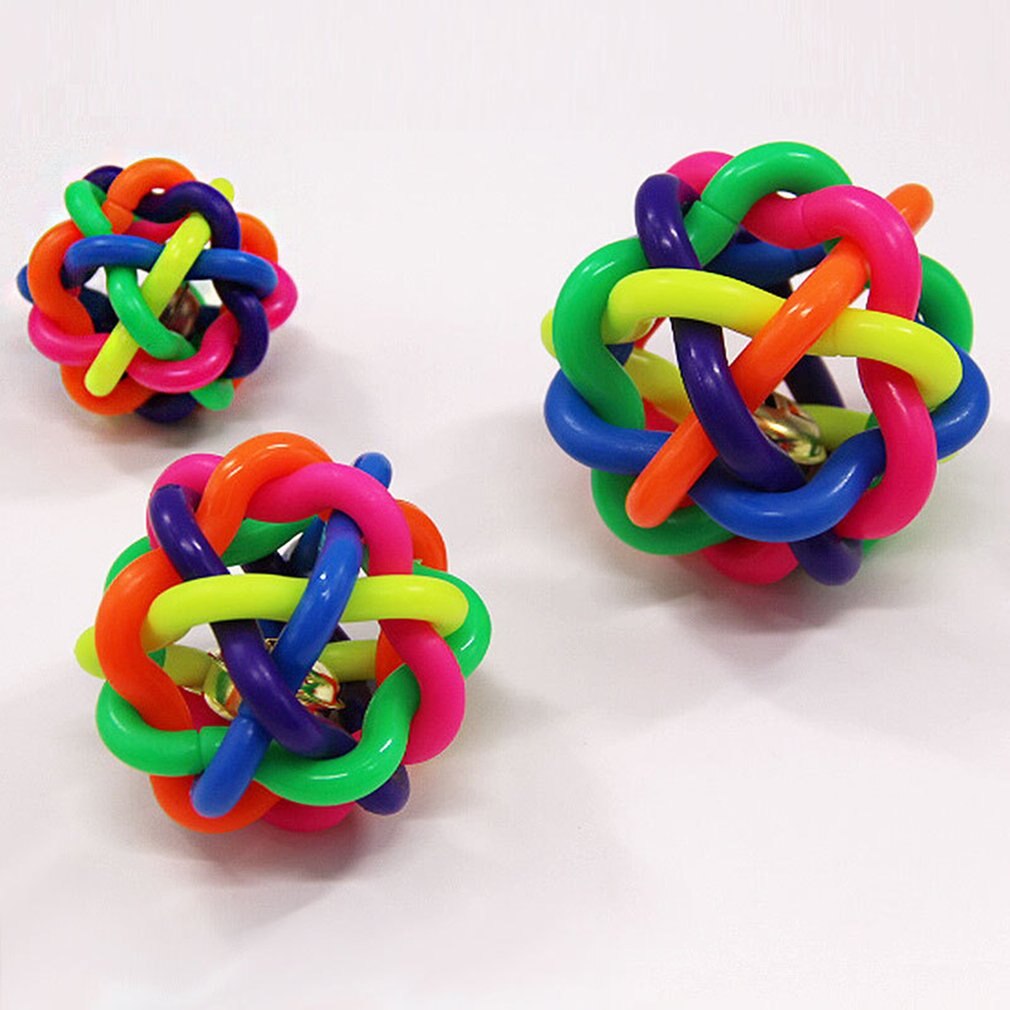 Pelota de goma colorida para perros y gatos, juguete para masticar, resistente a las mordeduras, accesorios para mascotas