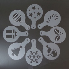 8pcs/set Coffee Latte Art StencilPopular 8* Valentine Xmas Cake Cappuccino Stencils Cookie Latte Coffee Mold heart