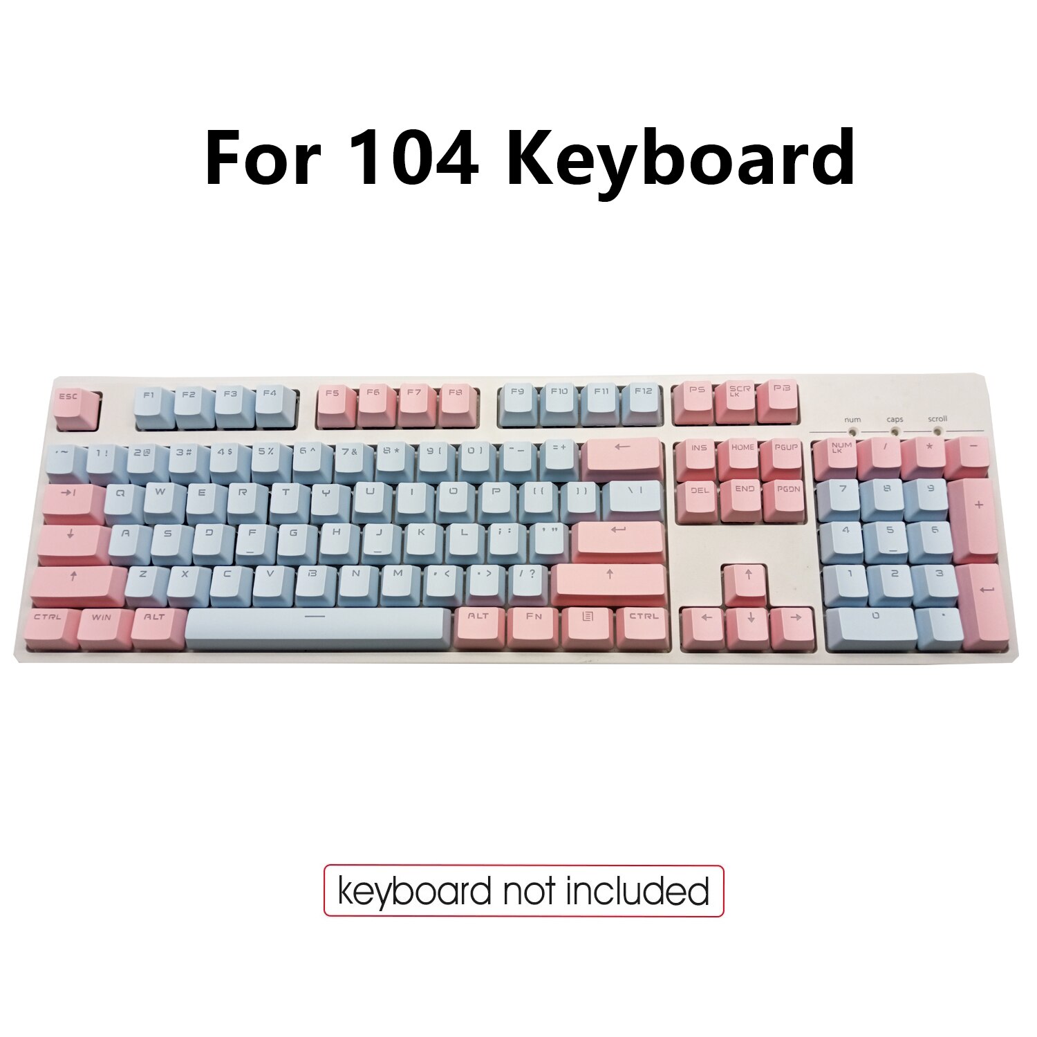 Pudding Keycaps Double Shot Backlit 104 Keycaps Set with Puller compatible with Cherry MX Mechanical Keyboard Black&Red: pink